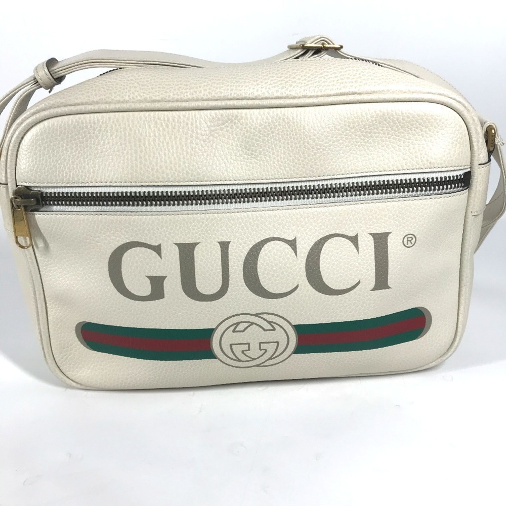GUCCI White Leather Messenger Shoulder Bag - Picture 3 of 16